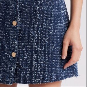 Frame Denim Navy Tweed Mini Skirt